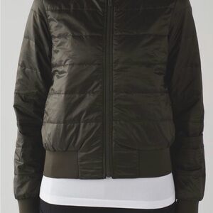 lululemon athletica Quilted Bomber Jacket - Olive Green